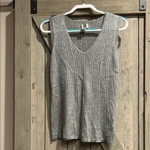 Chico's Silver Textured Sweater Tank Top